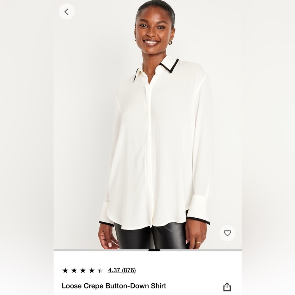 Old Navy button down crepe blouse XS new with tags